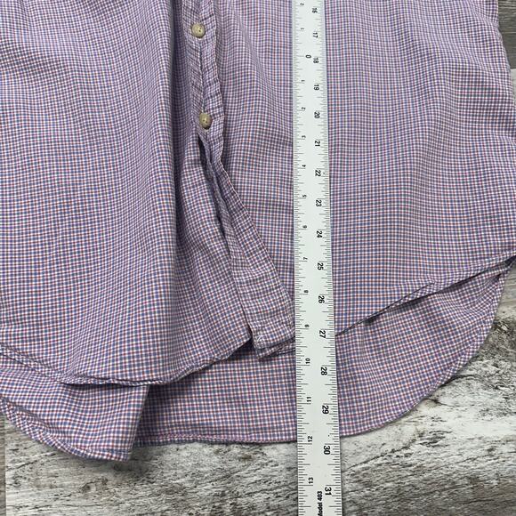 Polo Ralph Lauren Check Red Purple White Men L Long Sleeve Pony Button Up Shirt - Picture 7 of 8